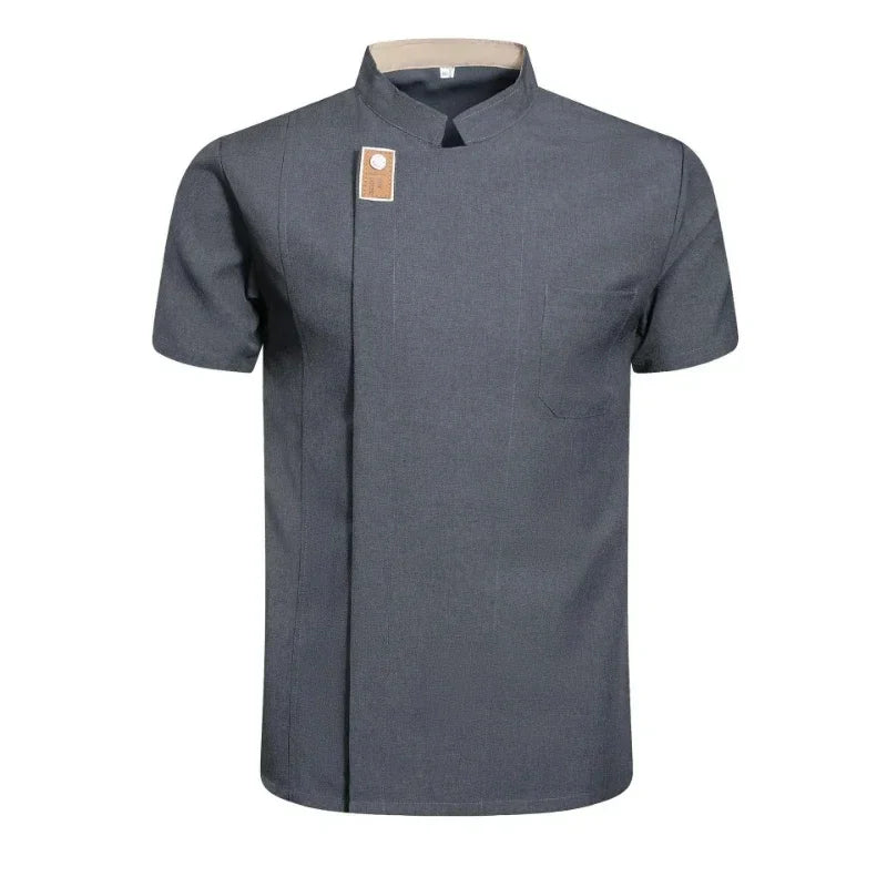 Newest Solid Mens Chef Jacket Short Long Sleeve Chef Coat Restaurant Bakery Catering Work Wear Coat Women Kitchen Cook Clothing