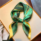 Silk Hair Scarf for Women Fashion Print Shawl Wraps Female Headband Neckerchief 70cm Hand Bag Wrist Foulard Neck Tie Echarpe