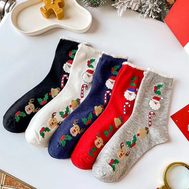 4 Pairs/Lot Children Girls Socks Christmas Socks For Kids Cotton 2-12Years Comfortable Toddler Leg Warmers Boys Long Socks