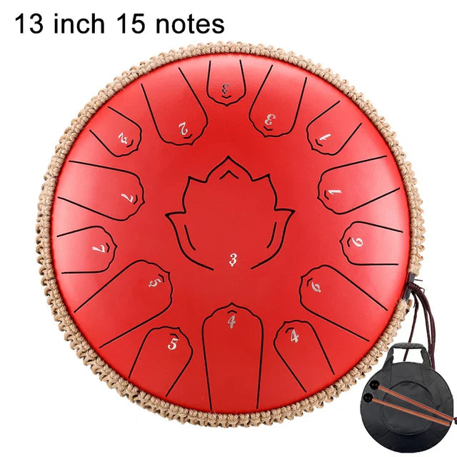 Hluru Music Drum 15 Notes Glucophone Steel Tongue Drum 13 14 Inch 15 Notes C Tone Ethereal Drum Percussion Musical Instruments