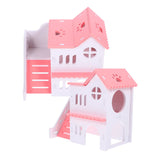 2 Pcs Hamster Double-Deck Villa Small House Rat Cage Accessories Hideout Wear-resistant Pvc Toys Supplies