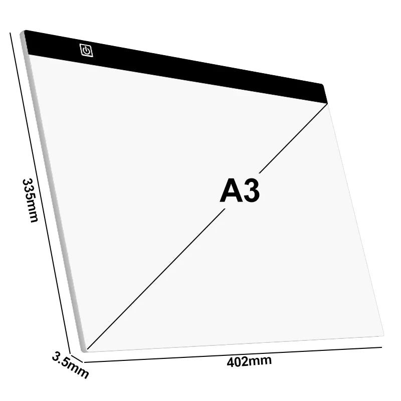 New A3/A4/A5 Three Level Dimmable Led Light Pad Drawing Board Pad Tracing Light Box Eye Protection Easier for Diamond Painting