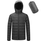 Lightweight Hooded Jacket Men Cotton Padded Winter Thermal Coats Warm Zip Pocket Parkas Fashion Casual Quilted Outwear Tops 2023