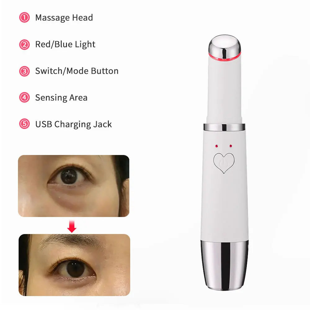 Heating Eye Beauty Instrument Color Light Eye Massage Pen To Remove Dark Circles Eye Lines Eye Cream Into The Beauty Instrument