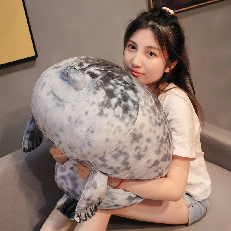 NEW 80cm Giant Seal Lifelike Grey Sea Lion Aquatic Animal Soft Stuffed Doll HOT INS Plushie Gift