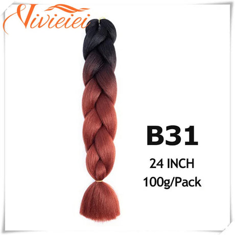 6 Pcs 24” Synthetic Braiding Hair Pink Jumbo Braids Hairstyles Purple Blue Blonde Ombre Hair Extensions For Women 100G/Pack