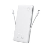 Baseus 22.5W Power Bank 10000mAh with Two Built-in Cables PD Fast Charging For iPhone 15 Pro Max, Charge 4 Devices at Once