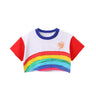 Kids Hip Hop Rainbow Striped Top Street Dance Skirts Boys Sweatshirt Joggers Pants Jazz Clothes Sets Children Girls Streetwear