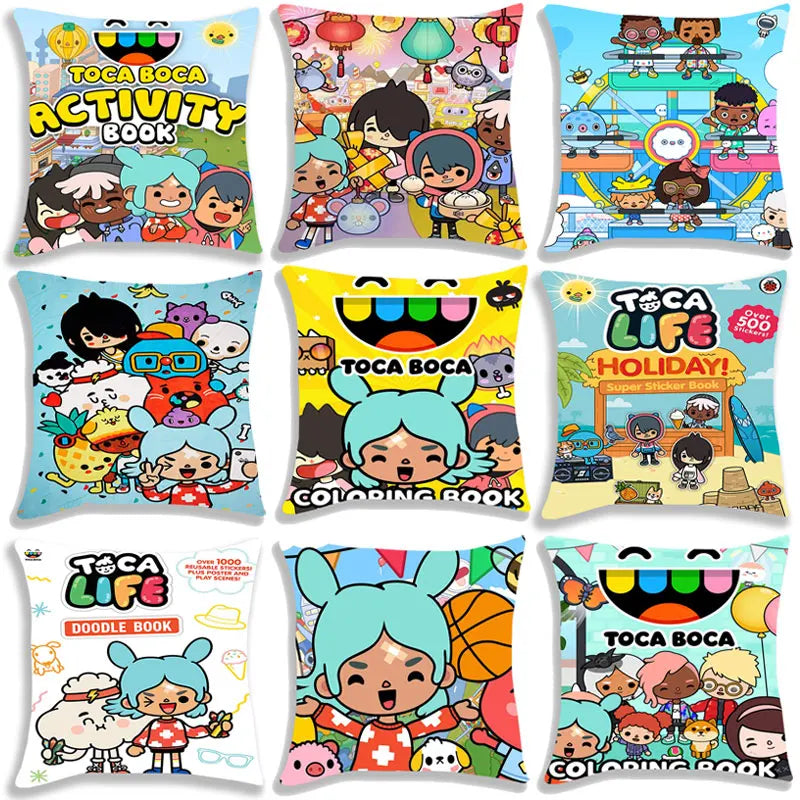 Toca Life World Pillow Case Home Decorative Toca Boca Throw Pillowcase 45*45cm Sofa Cartoon Cushion Covers Zipper Pillow Cover