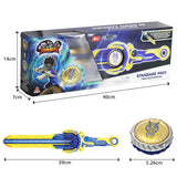 Infinity Nado 6 Standard Pack-Fury Wave Dragon Glowing Metal Spinning Top Gyro with Monster Icon Sword Launcher Anime Kid Toy