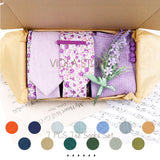 Viola Design 7 PCS Gift Box Cotton Sock Tie Sets Clip Pin Cufflinks Hanky Solid Floral Men Wedding Party Daily Cravat Accessory