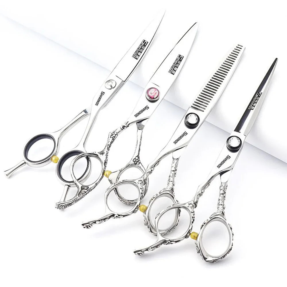 Classic Left Hand Barber Scissors, Exclusive High end Hair Scissor Tools for Hairdressing Professionals, 6-inch Set.