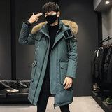 Men's Winter Warm Jacket 2023 New Thick Casual Hooded Long Down Windbreaker Men Coat Brand Oversized Black Windproof Men Parkas