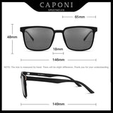 CAPONI Men's Sunglasses Polarized Classic Design Eyewear Protect Eyes Black Shades For Male Outdoor Driving Sun Glasses CP6199