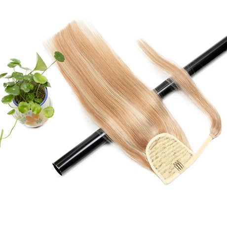 Ponytail Human Hair Clip in Extensions 100% Remy Hair Wrap Around Hairpiece Natural Black Brown Blonde Clip ins High Ponytail