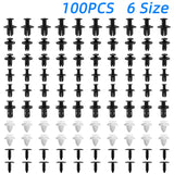 100PCS Clips Auto Fastener Car Fastener Clip Remove Retain Rivets Plastic Fasten Bumper Door Cars Trim Fitting Disassembly Tool