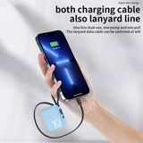 Mini power bank with built-in code,portable compact power bank,5000mAh fast charging external battery,mobile phone accessories