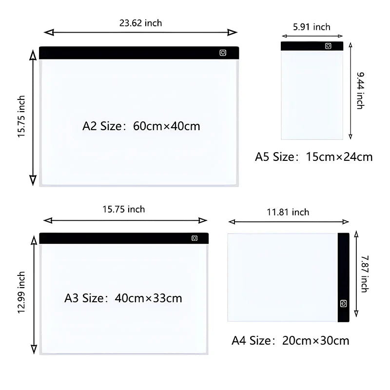 A4 Led Drawing Copy Board Kids Toy To Draw Tablet 3 Level Dimmable Sketching Painting Tablet Light Pad Diamond Painting