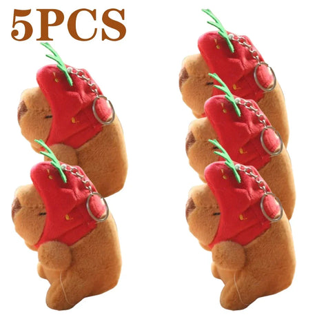 1-20PCS Cartoon Capybara Pendant Plush Toy Doll Bag Hanging Ornament Cute Kapila Keychain Doll Desktop Doll Ornament Car Pendant