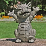 Resin Dragon Meditated Statue Courtyard Dragon Sculpture Dinosaur Shape Statue Outdoor Yard Garden Decoration Miniature Items