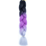 AZQUEEN 24 Inch Jumbo Box Braids Extensions Synthetic Braiding Hair DIY Hair Braids For Children Pink Purple Yellow Gray