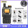 UV K58 Walkie Talkie 5W Quansheng UV-K6 Two Way Radio 50-600MHz Full Band Receiving Type C Charge Air Band DTMF Scramber UV-K5