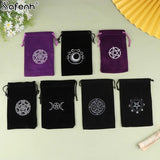 1PCS  Velvet Tarots Oracle Cards Storage Bag Runes Constellation Witch Divination Accessories Jewelry Dice Bag Drawstring Pouch