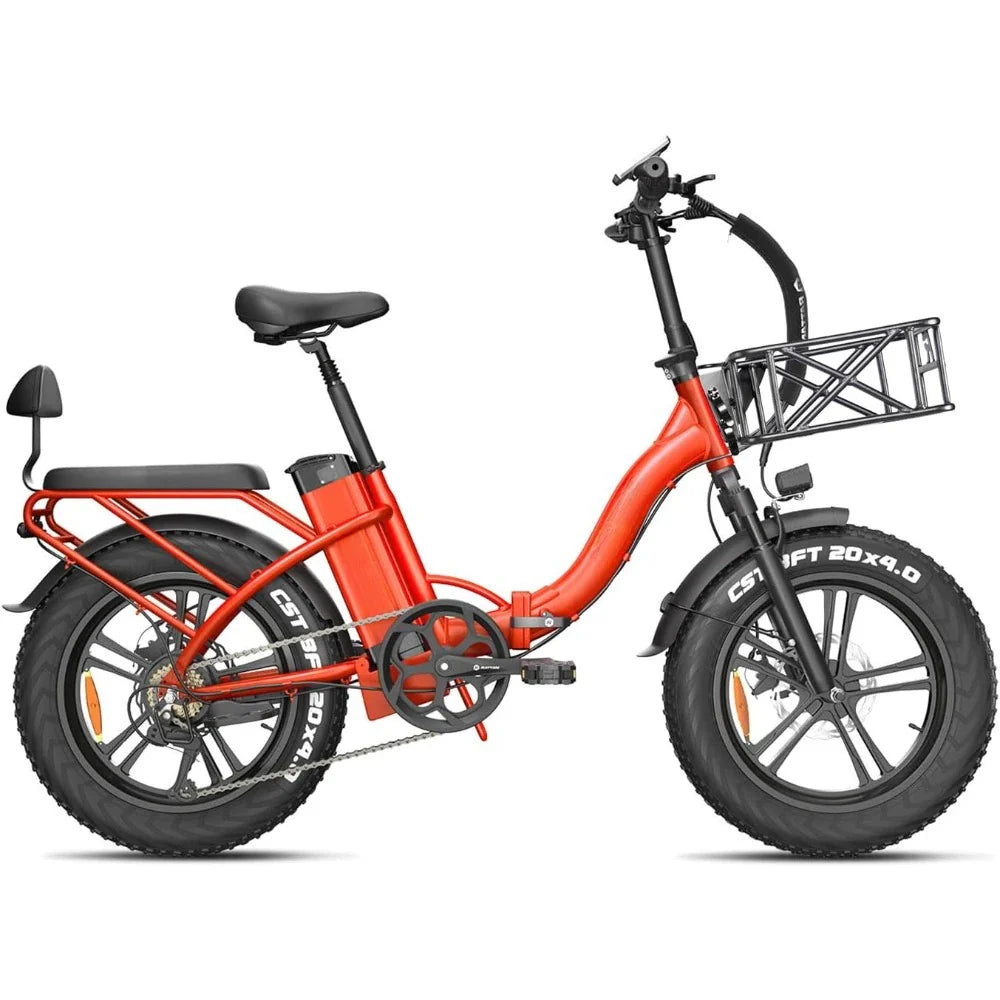 Electric Bike for Adults,750W 48V 13AH Removable Battery Foldable Electric Bikes, 20" x 4.0 Fat Tire 2 Seater Electric Bicycles