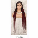 Long Synthetic 11 Braids Full Lace Wig Heat Resistant Synthetic Rough Cornrow Box Braided 360 Lace Wigs For Black Women