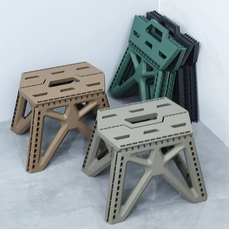 Outdoor Portable Folding Stool High Load-bearing Handle Design Durable Mini Chair Fishing Stool Square Stool Maza Camping Stool