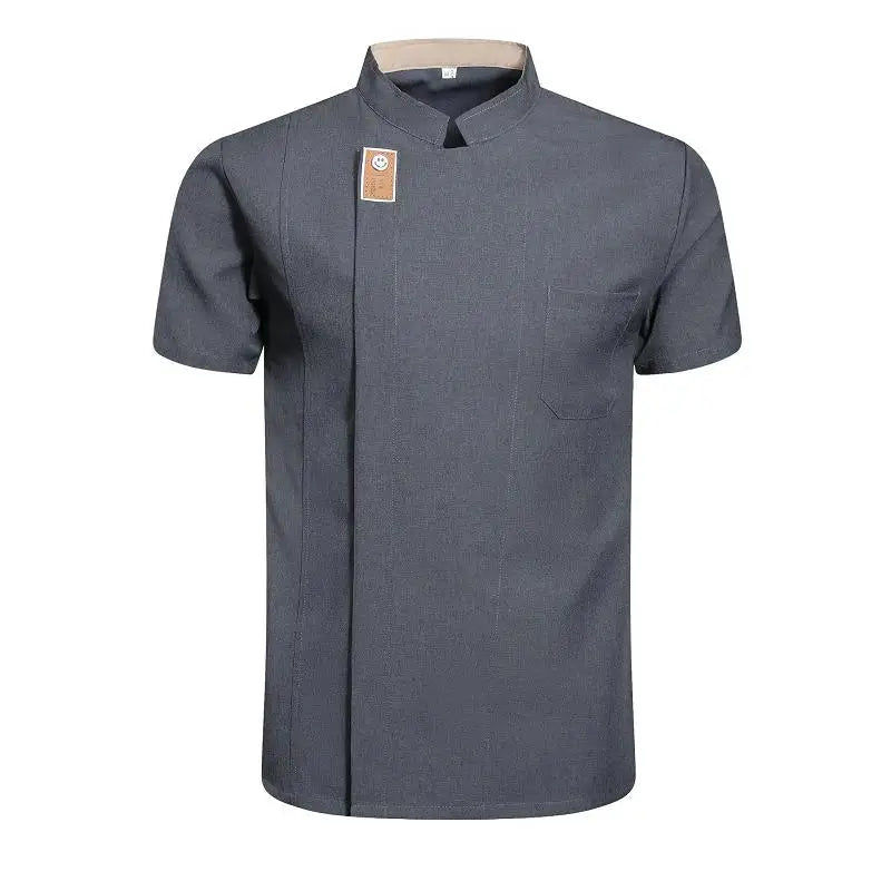 Chef Jacket for Men Women Short Sleeve Cook Shirt Bakery Restaurant Waiter Uniform Top Hotel Kitchen Clothes Catering Workwear