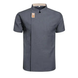 Chef Jacket for Men Women Short Sleeve Cook Shirt Bakery Restaurant Waiter Uniform Top Hotel Kitchen Clothes Catering Workwear