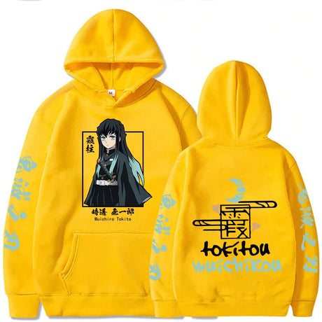 New Funny Japan Anime Demon Slayer Women Hoodies Plus Size Sweatshirt Harajuku Muichiro Tokito Printed Hooded Girl Pullover