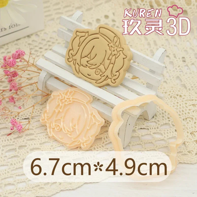 Genshin Impact Neuvillette Cake Tool Animal Cookie Cutter Christmas Cutters Biscuit Stamp Fondant Mould Baking Sugarcraft Molds