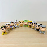 4/6/10pcs Set Crayon Shin-Chan Anime Figure Fishing Puppy Kawaii Q Version Mini Decor Figurines Collectibles Toys Holiday Gifts