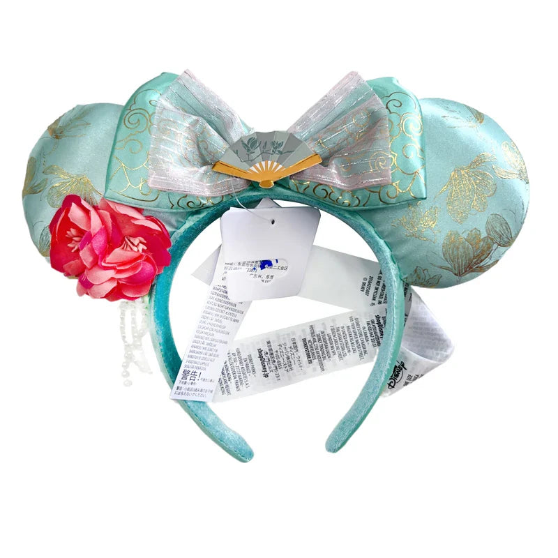 2023 Original Disney Mickey Ears Headband Princess Tinker Bell Cosplay Hairband Festival Party Adult/Kids Hair Accessory