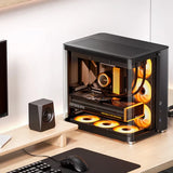 Jonsbo TK-2 ATX ITX Case Hyperbolic Side Translucent M-ATX Game Case E-sports Seaview Room Desktop Computer Chassis Black White