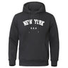 NEW YORK Letter U.S.A City Print Hoody Men Fashion Casual Long Sleeves Hooded Loose Oversize Pullover Hoodie Street Sweatshirt