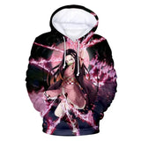 Anime Demon Slayer Hoodies Kamado Nezuko 3D Print Men Women Plus Size Pullover Hooded Sweatshirts Streetwear Tops Clothing