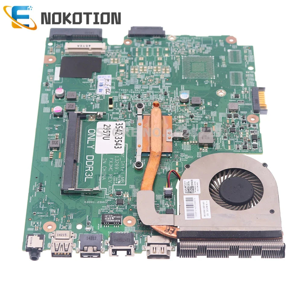 NOKOTION 13269-1 PWB.FX3MC REV:A00 CN-0HRG70 0HRG70 For DELL 15 3442 3542 3443 3543 5748 Laptop Motherboard 2957U CPU+Heatsink