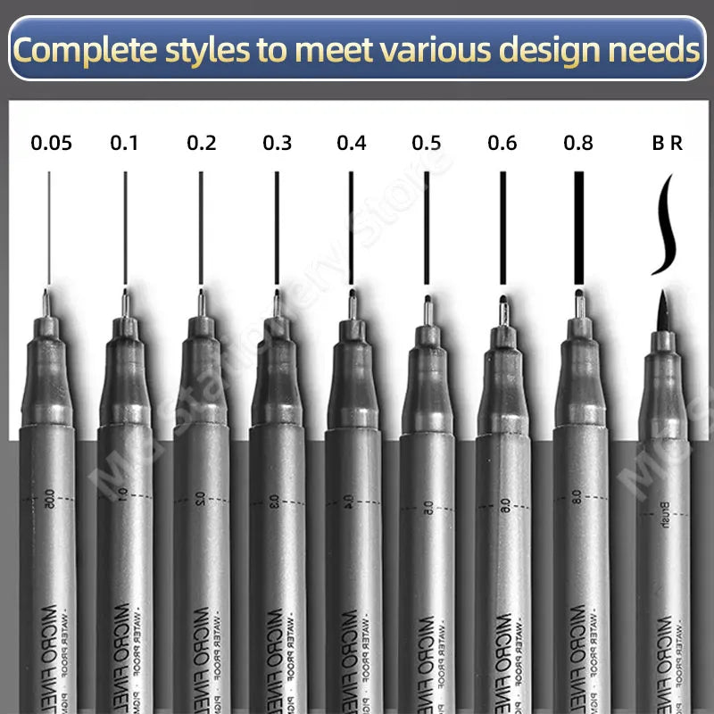 M&G PigmentLiner Needle tip pen Stabilo 0.2/0.3 sketch Fine point gel Ballpoint pen Sakura micron brush OfficeSchool stationery