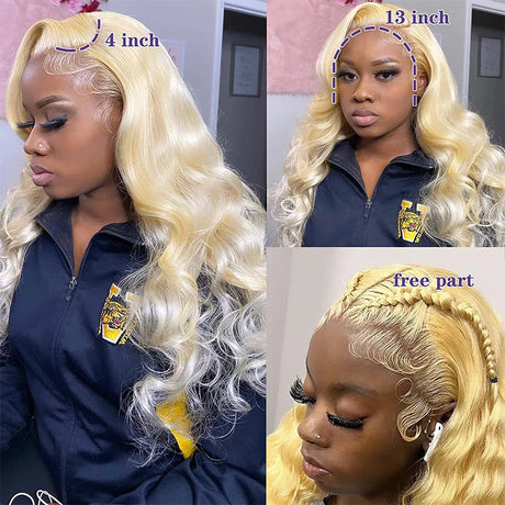 Wiggogo Blonde Lace Front Wig Human Hair Glueless Wig 613 Hd Lace Frontal Wig 13X6 Body Wave Human Hair Wigs 13X4 Hd Lace Wigs