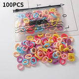 100Pcs/Lot Sweet Hair Band Girls Hair Ties Bows Elastic Rubber Band Flower Small Ball Scrunchies Baby Kids Hair Accessories Gift