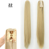 Synthetic Claw Clip On Ponytail Hair Extensions Long Straight 24" Heat Resistant Pony Tail HairPiece BlackBrown Blonde Hairstyle