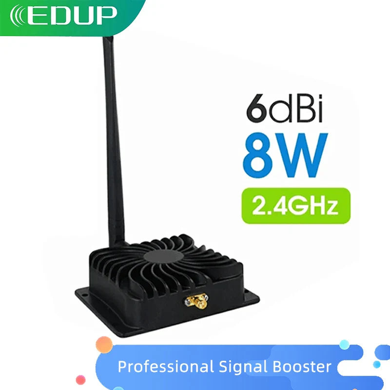 EDUP Wifi Booster 2.4GHz 8W Wifi Power Signal Amplifier Router Range Extend Booster 6dBi Wireless Antenna Adapter 802.11b/g/n