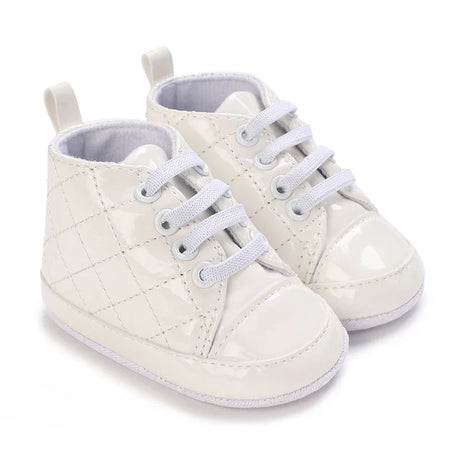 Newborn Baby Shoes Boy Girl Classical Sport Soft Sole PU Leather Multi-Color First Walker Casual Sneakers White Baptism Shoes