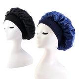 New 2 Pieces Silky Sleep Cap Women's Satin Bonnet Night Elastic Head Cover Hat Curly Hair Nightcap Night Hat Unisex Cap De Nuit