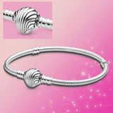 New 925 Sterling Silver High Quality Womens Bangle Classic Bucket Clasp Bracelet Fit Original Charm Bead Pendant Jewelry DIY