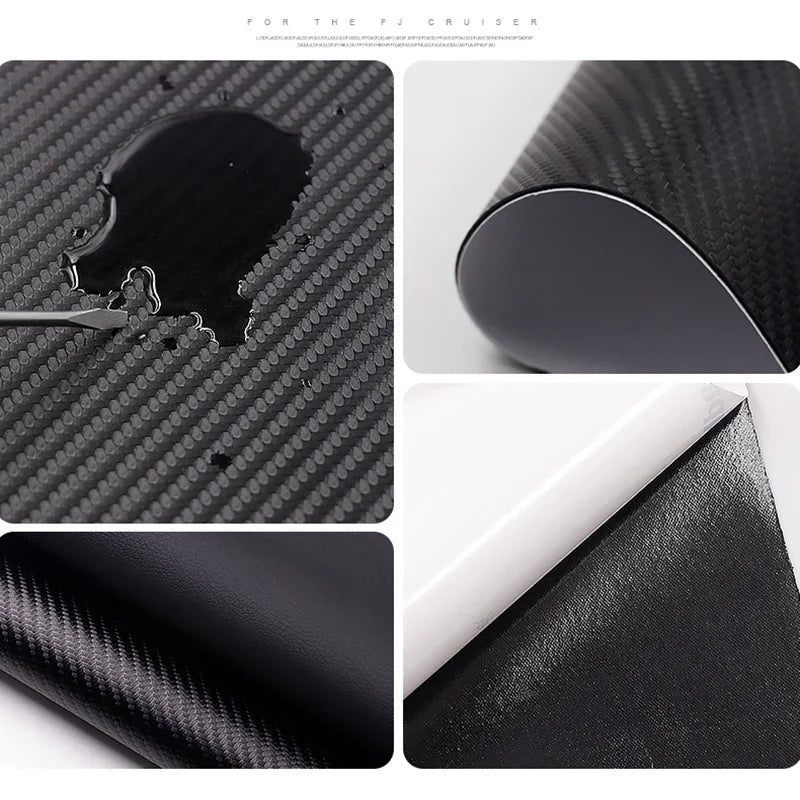 Tailgate Anti-kick Decoration Protective Pad Stickers For Toyota FJ Cruiser Carbon Fiber Leather Boot Trunk Door Anti Kick Pad