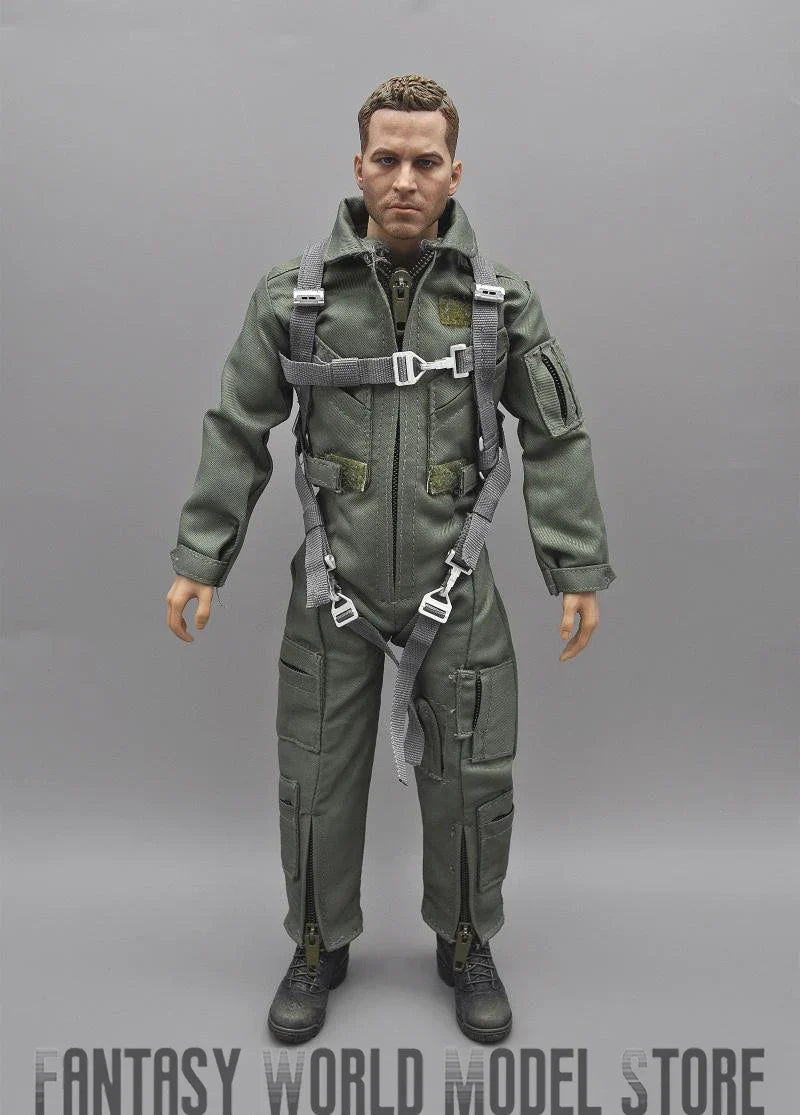 DML 1/6 Scale Male Soldier Modern US Air Force Pilot Army Green Bodysuit Combat Chest Brace Set for 12'' Action Figure Body Doll